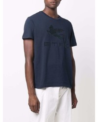 Etro Logo Print Cotton T Shirt