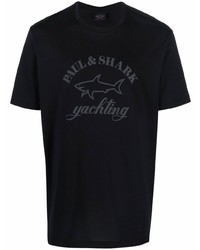 Paul & Shark Logo Print Cotton T Shirt