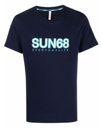 Sun 68 Logo Print Cotton T Shirt