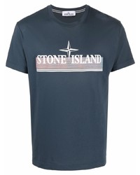 Stone Island Logo Print Cotton T Shirt