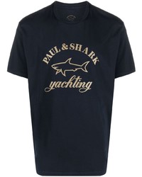 Paul & Shark Logo Print Cotton T Shirt