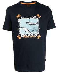 BOSS Logo Print Cotton T Shirt