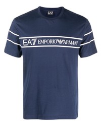 Ea7 Emporio Armani Logo Print Cotton T Shirt