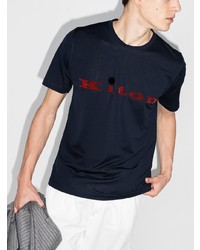 Kiton Logo Print Crew Neck T Shirt