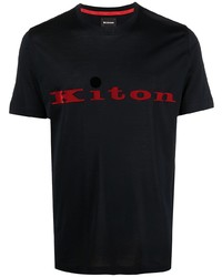 Kiton Logo Print Crew Neck T Shirt