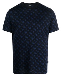 BOSS Logo Print Jacquard Cotton T Shirt