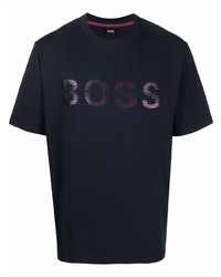 BOSS Logo Print Metallic T Shirt