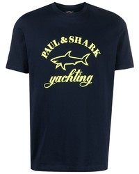 Paul & Shark Logo Print Organic Cotton T Shirt