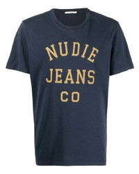 Nudie Jeans Logo Print Short Sleeved T Shirt