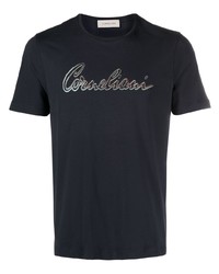 Corneliani Logo Print Stretch Cotton T Shirt