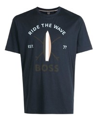 BOSS Logo Slogan Print T Shirt