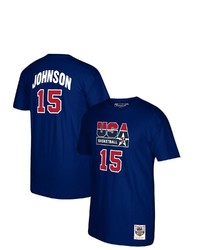 Mitchell & Ness Magic Johnson Navy Usa Basketball 1992 Dream Team Name Number T Shirt