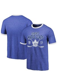 FANATICS Majestic Threads Blue Toronto Maple Leafs Buzzer Beater Tri Blend Ringer T Shirt