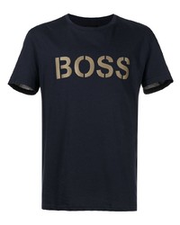 BOSS Metallic Logo Cotton T Shirt