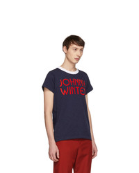 Acne Studios Navy Bla Konst Johnny Winter T Shirt