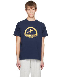 Sporty & Rich Navy Fun Track T Shirt