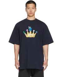 JERIH Navy Gold Crown T Shirt