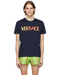 Versace Navy Gradient Logo T Shirt