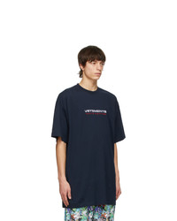 Vetements Navy Logo Haute Couture T Shirt