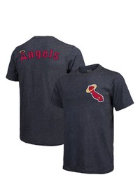 Majestic Threads Navy Los Angeles Angels Throwback Logo Tri Blend T Shirt
