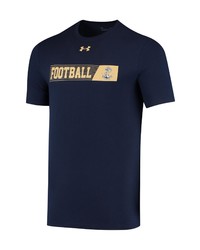 Under Armour Navy Navy Mid Football Sideline T Shirt