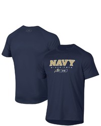 Under Armour Navy Navy Mid Lockup Tech Raglan T Shirt At Nordstrom
