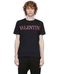 Valentino Navy Neon Universe Print T Shirt