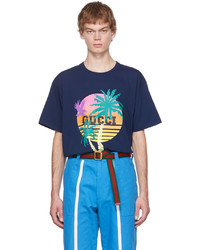 Gucci Navy Printed T Shirt