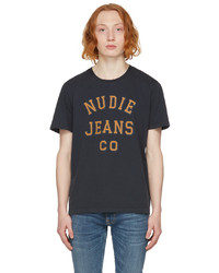 Nudie Jeans Navy Roy Logo T Shirt