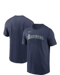 Nike Navy Seattle Mariners Team Wordmark T Shirt