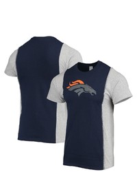 REFRIED APPAREL Navyheathered Gray Denver Broncos Sustainable Split T Shirt