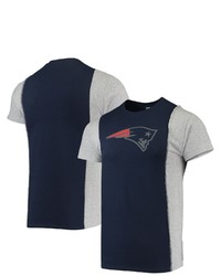 REFRIED APPAREL Navyheathered Gray New England Patriots Sustainable Split T Shirt