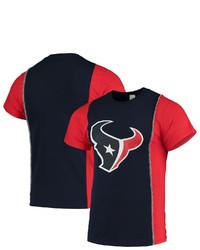 REFRIED APPAREL Navyred Houston Texans Sustainable Upcycled Split T Shirt