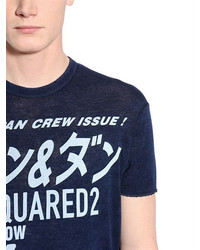 DSQUARED2 New Japan Crew Print Wool Jersey T Shirt