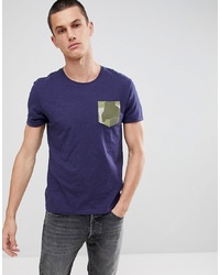 Esprit Organic T Shirt With Camo Pocket