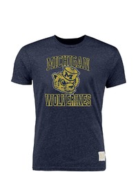 Retro Brand Original Heather Navy Michigan Wolverines Vintage Wolverbear Tri Blend T Shirt At Nordstrom