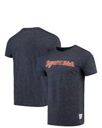 Retro Brand Original Navy Syracuse Orange Vintage School Logo Mock Twist T Shirt