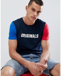 Jack & Jones Originals T Shirt With Contrast Sleeves And Originals Slogan
