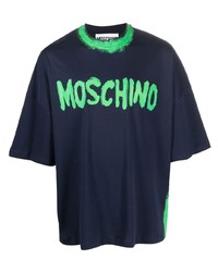 Moschino Paint Effect Logo Print T Shirt