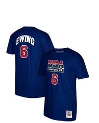 Mitchell & Ness Patrick Ewing Navy Usa Basketball 1992 Dream Team Name Number T Shirt