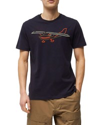 French Connection Plane Cotton Graphic Tee In Utility Blue At Nordstrom