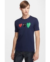 Comme des Garcons Play Three Heart Graphic T Shirt
