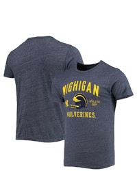 LEAGUE COLLEGIATE WEA R Heathered Navy Michigan Wolverines Football Locker Victory Falls Tri Blend T Shirt In Heather Navy At Nordstrom