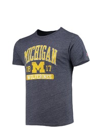LEAGUE COLLEGIATE WEA R Heathered Navy Michigan Wolverines Volume Up Victory Falls Tri Blend T Shirt In Heather Navy At Nordstrom