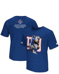 STARTE R Justin Tuck Royal New York Giants Super Bowl Xlvi 10 Year Anniversary All In Collectors Series T Shirt