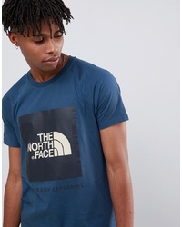 The North Face Raglan Red Box T Shirt In Blue