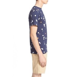 Saturdays Nyc Randal Iris Dot Print Pocket T Shirt Size Medium Blue