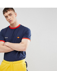 Ellesse Ringer T Shirt With Small Logo In Navy