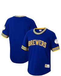 Mitchell & Ness Royal Milwaukee Brewers Cooperstown Collection Wild Pitch Jersey T Shirt