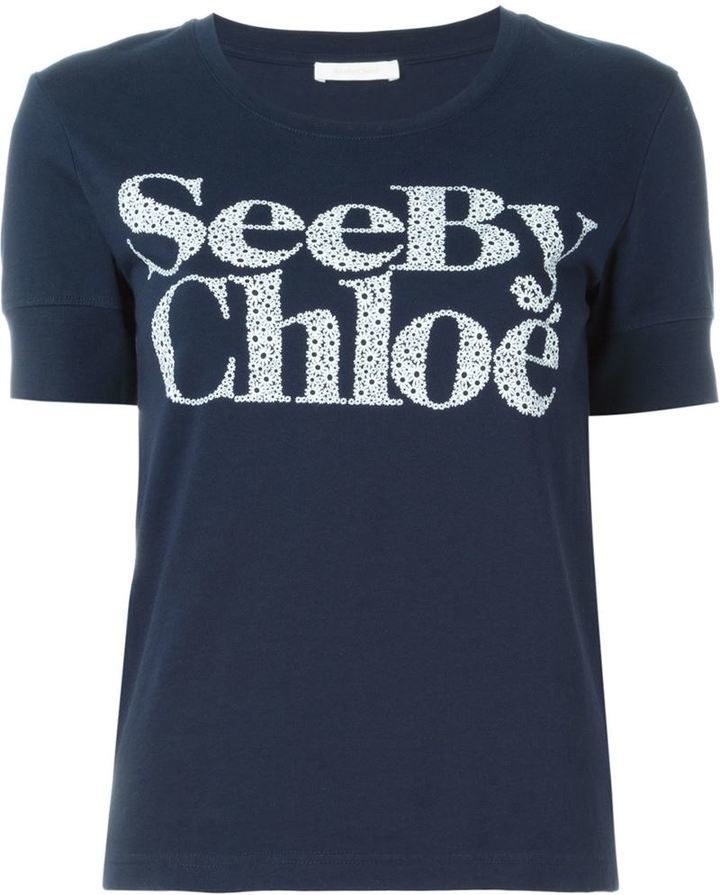 See by Chloe See By Chlo Logo Print T Shirt, $100 | farfetch.com 